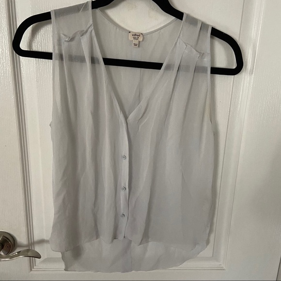 Sheer baby blue Wilfred Blouse - Picture 1 of 4